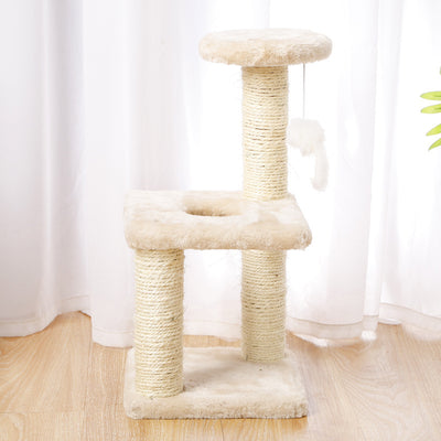 Small Cat Tree - Sisal Scratching Post with Perches