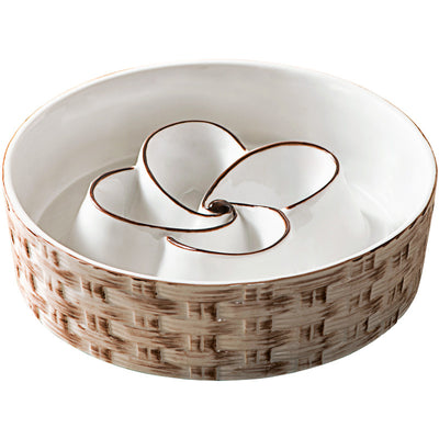 Ceramic Anti-Choking Slow Feeder Dog Bowl - Non-Slip Puzzle Bowl