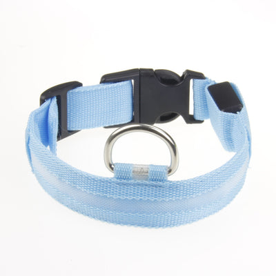 LED Light-Up Dog Collar - Rechargeable Glow Collar for Night Walks